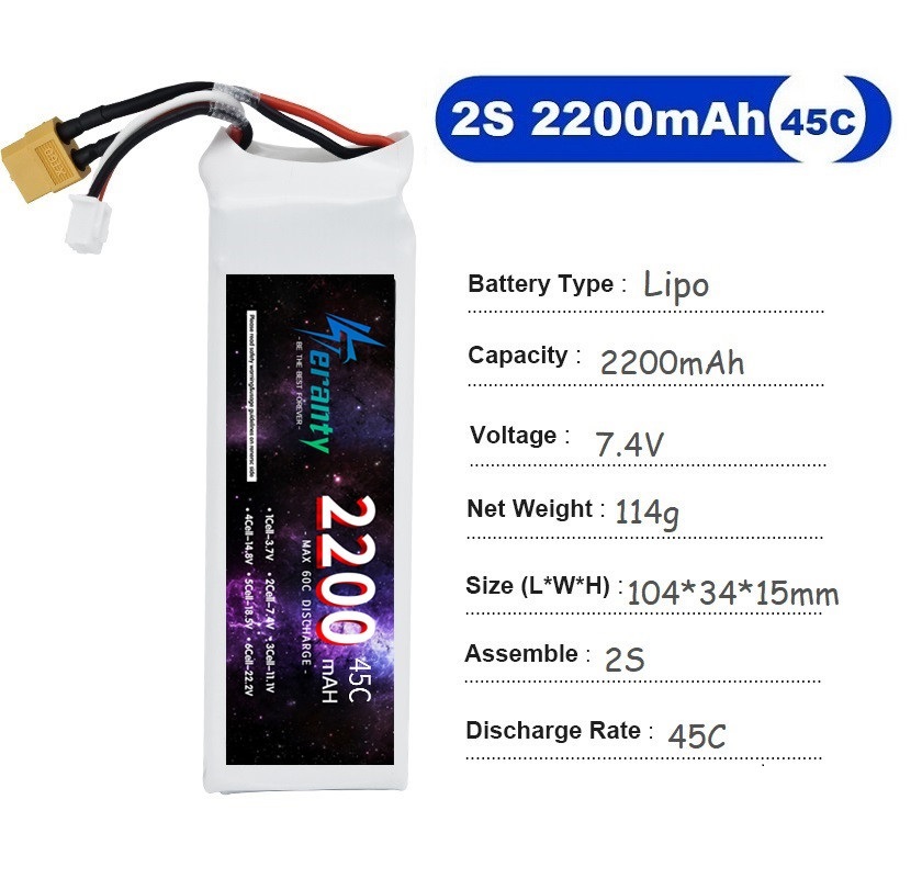2PCS 7.4V Lipo 2S 배터리 1500mah/ - Drone Battery Lipo 리뷰 및 가격