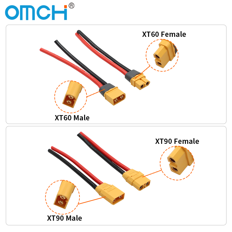 OMCH XT60 12/14AWG XT90 10AWG  - Drone Battery Connector 리뷰 및 가격